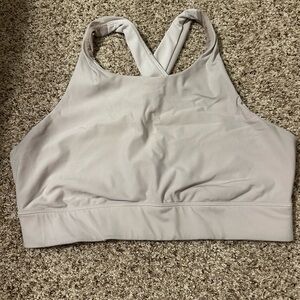 Fabletics Light Gray High Neck Sports Bra